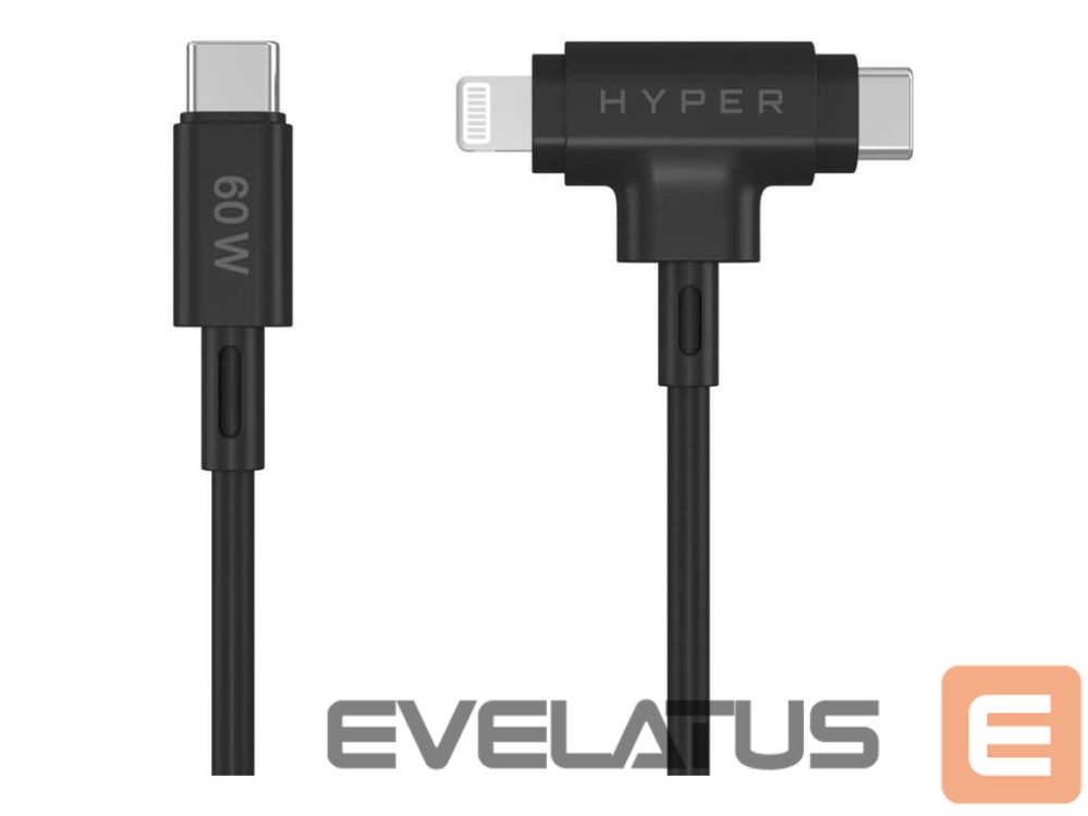 Kaabel HYPER Juice Silicone USB-C to USB-C and Lightning Hybrid 60W Cable