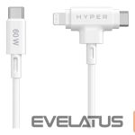Kaabel HYPER  Juice Silicone USB-C to USB-C and Lightning Hybrid 60W Cable 