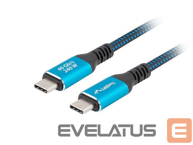 Kaabel Lanberg USB-C M/M 4.0 CABLE 240W 8K 60HZ | CA-CMCM-44CU-0005-BK