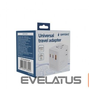 Adaptrid Gembird  TPA-1A2C20-01-W Universal travel power adapter, 20 W, white | 