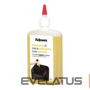 Kontoritarbed Fellowes  | Shredder Oil 355 ml | For use with all  cross-cut and micro-cut shredders. Oil shredder each time wastebasket is emptied or a minimum of twice a month. Plastic squeeze bottle with extended nozzle ensures complete coverage