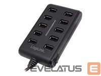 Kaabel Logilink  UA0125 USB Hub 10-Port USB2.0 with power adapter 3.5A, | 