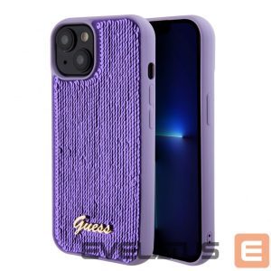 Tagakaaned Guess - Guess Sequin Script Logo Case for iPhone 15 Purple
