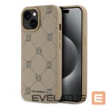 Tagakaaned Karl Lagerfeld Apple Karl Lagerfeld PU Karl Heads Pattern MagSafe Case for iPhone 15 Beige 