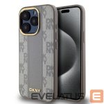 Tagakaaned DKNY Apple DKNY PU Leather Checkered Pattern Magsafe Case for iPhone 15 Pro Beige 
