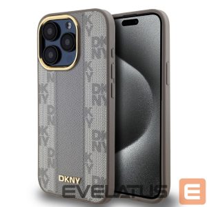 Tagakaaned DKNY Apple DKNY PU Leather Checkered Pattern Magsafe Case for iPhone 15 Pro Beige 