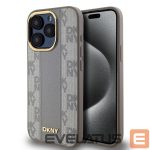 Tagakaaned DKNY Apple DKNY PU Leather Checkered Pattern Magsafe Case for iPhone 15 Pro Max Beige 