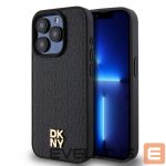 Tagakaaned DKNY - DKNY PU Leather Repeat Pattern Stack Logo MagSafe Case for iPhone 15 Pro Black 