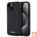 Tagakaaned DKNY - DKNY PU Leather Silver Metal Logo Magsafe Case for iPhone 15 Black 