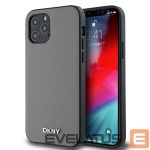Tagakaaned DKNY Apple DKNY PU Leather Silver Metal Logo Magsafe Case for iPhone 12/12 Pro Grey 