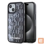 Tagakaaned Karl Lagerfeld Apple Karl Lagerfeld Liquid Glitter Monogram Gradient Case for iPhone 15 Black 
