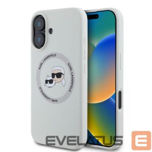 Tagakaaned Karl Lagerfeld - Karl Lagerfeld Liquid Silicone K&CH Heads MagSafe Case for iPhone 16 Beige 