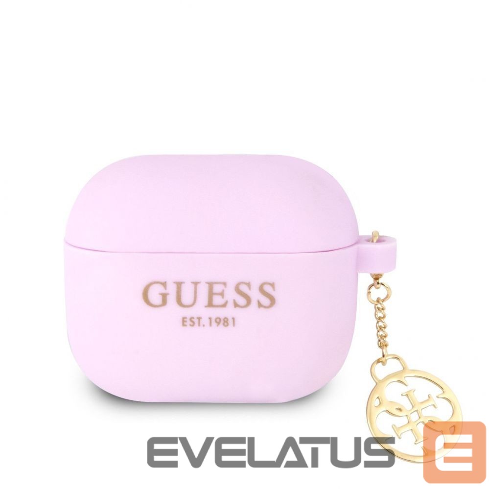 Korpus kõrvaklappidele Guess Apple Airpods 3 Charms Silicone Case Purple