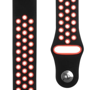 Rihm Tactical  20mm Double Silicone Watch Band Black Red