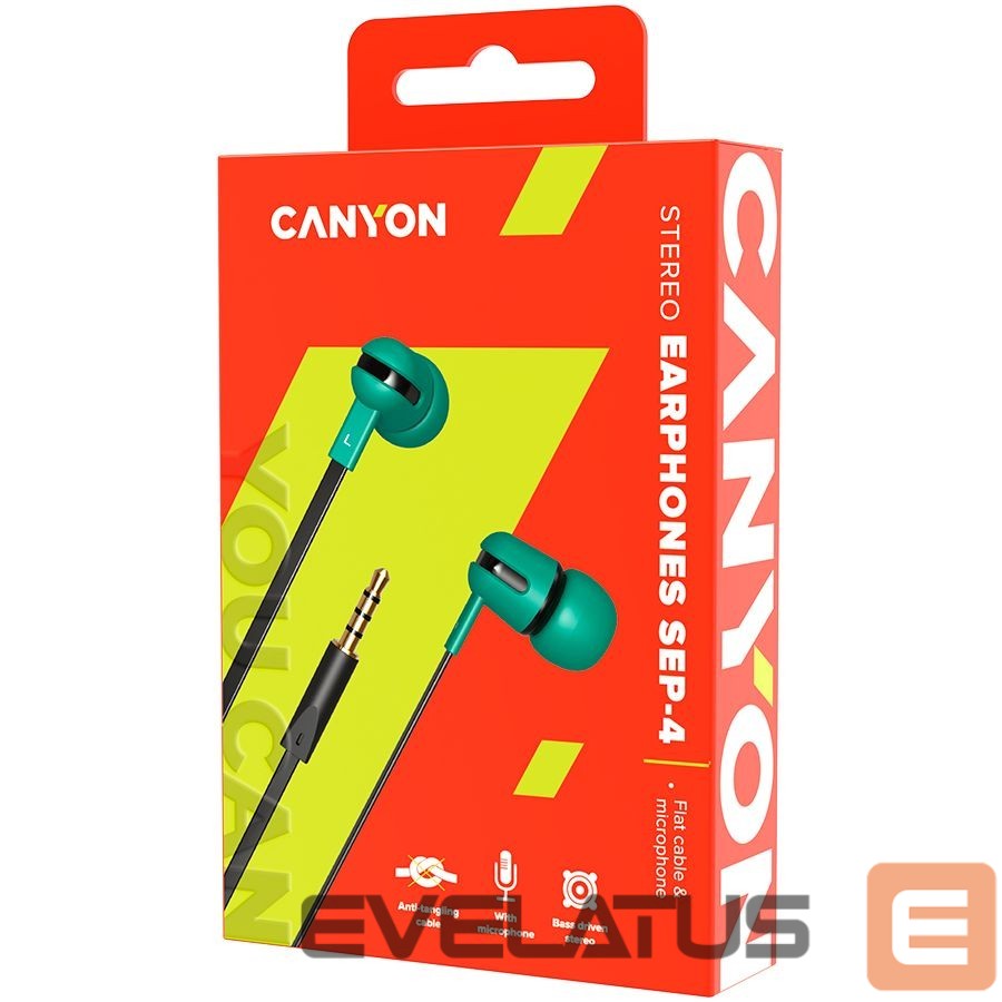 Kõrvaklapid Canyon SEP-4 Stereo earphone with microphone 1.2m flat cabl