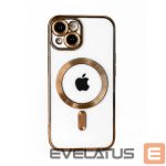 Tagakaaned iLike Apple iPhone 15 Electroplate TPU Case with MagSafe Transparent Gold