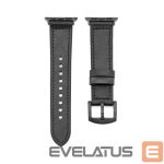 Rihm Connect  Watch 42/44/45mm Silicone patch Leather Watch Strap (132mm M/L) Black
