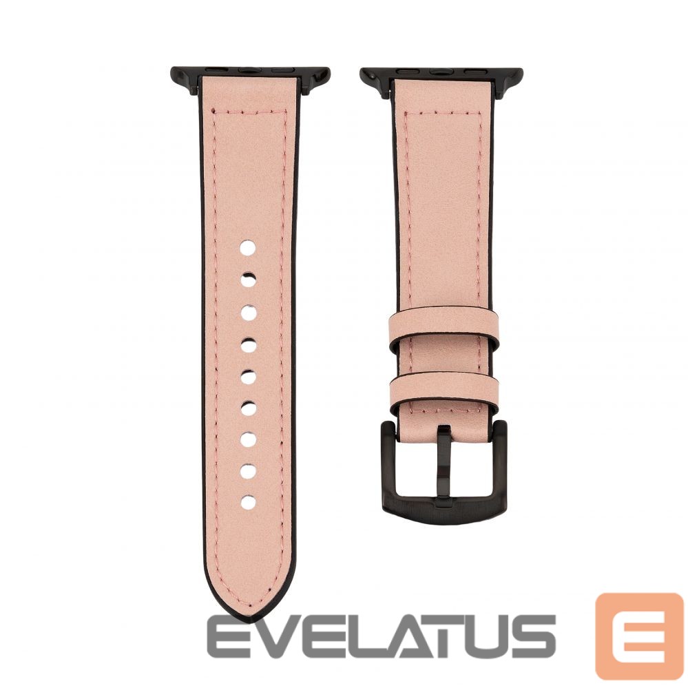 Rihm Connect Watch 42/44/45mm Silicone patch Leather Watch Strap (132mm M/L) Pink Sand