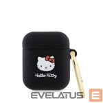 Korpus kõrvaklappidele Hello Kitty Apple Airpods 1/2 cover czarny Silicone 3D Kitty Head Black