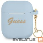 Korpus kõrvaklappidele Guess - AirPods 1/2 cover Silicone Charm Heart Collection Blue