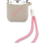 Korpus kõrvaklappidele Guess Apple AirPods 1/2 cover Silicone Vintage case Grey