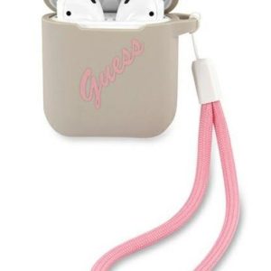 Korpus kõrvaklappidele Guess Apple AirPods 1/2 cover Silicone Vintage case Grey