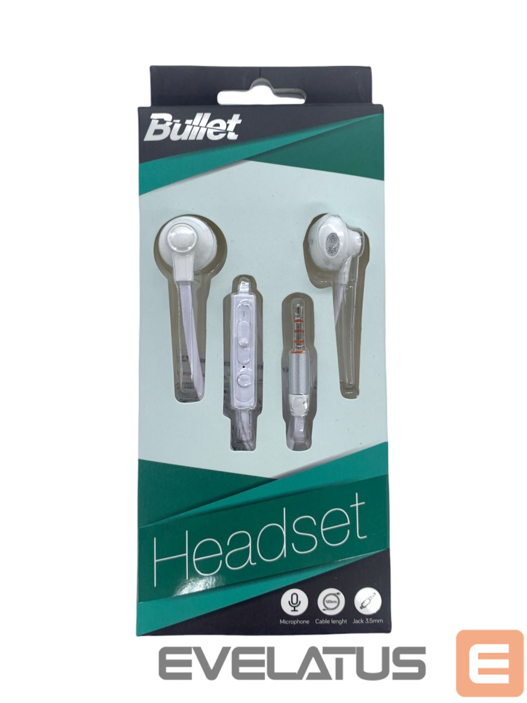 Kõrvaklapid - BULLET Earphones 3.5mm, 120 cm. White