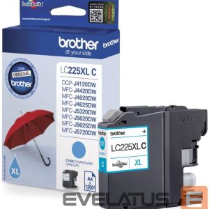 Tarvikud ja tarvikud Brother  LC-225XLC Ink Cartridge, Cyan 