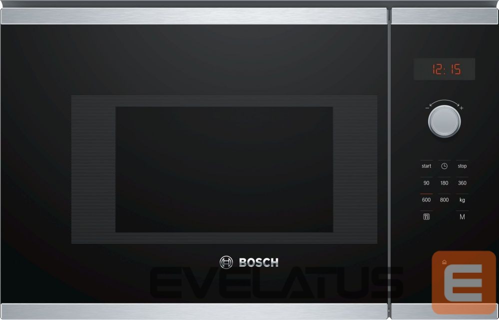 Mikrolaineahi Bosch Microwave Oven BFL523MS0 20 L, Retractable, Rotary knob, Touch Control, 800 W, Stainless steel/ black, Built-in, Defrost function