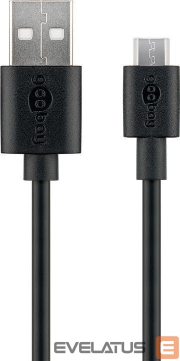 Kaabel Goobay Micro USB charging and sync cable 46800 Black, USB 2.0 micro male (type B), USB 2.0 male (type A)
