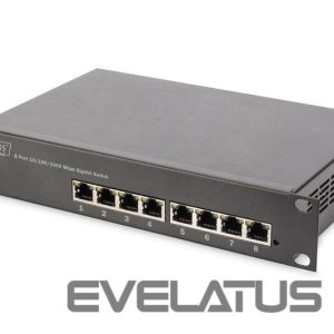 Server – muud tarvikud Digitus  8-port Gigabit Ethernet Switch  DN-80114 10/100/1000 Mbps (RJ-45), Unmanaged, Rackmountable, Power supply type Internal, Ethernet LAN (RJ-45) ports 8 
