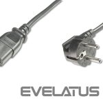 Kaabel Digitus  Power Cord, Schuko (CEE 7/7 ) 90ø angled - C13 M/F, H05VV-F3G 0.75qmm 0.75 m, Black 