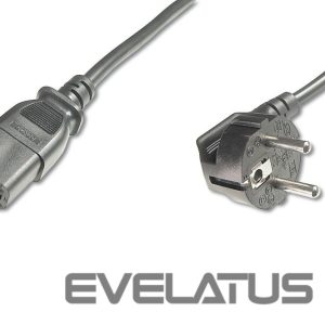 Kaabel Digitus  Power Cord, Schuko (CEE 7/7 ) 90ø angled - C13 M/F, H05VV-F3G 0.75qmm 0.75 m, Black 