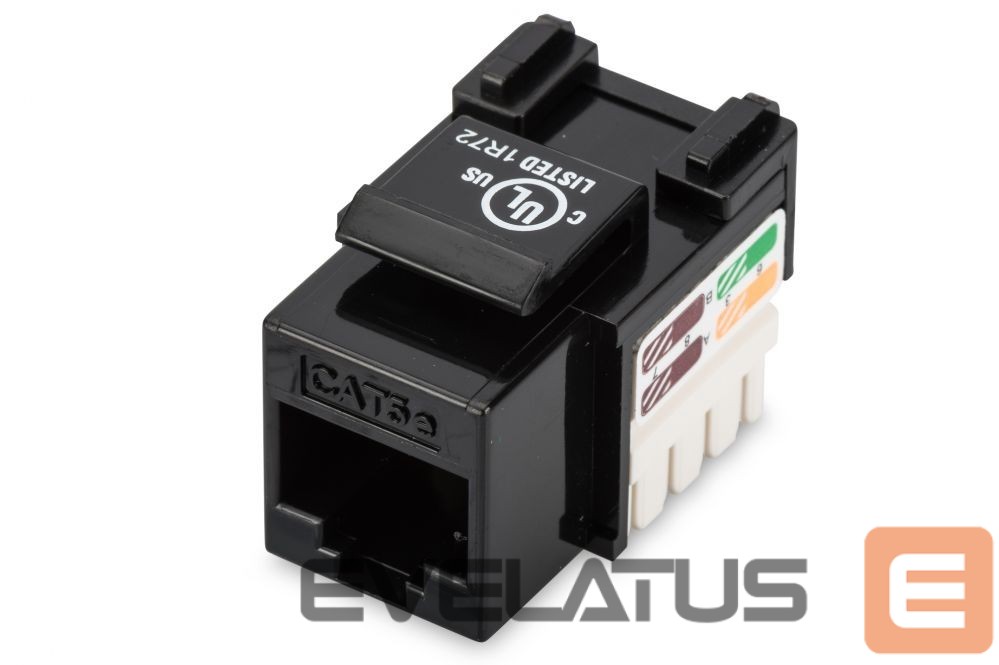 Üleminek Digitus Class D CAT 5e Keystone Jack DN-93501 Unshielded RJ45 to LSA, Black