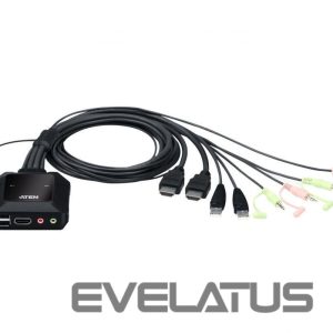 Server – muud tarvikud Aten  2-Port USB 4K HDMI Cable KVM Switch with Remote Port Selector CS22H-AT 