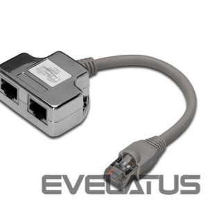 Üleminek Digitus  CAT 5e patch cable adapter, 2x CAT 5e, shielded 	DN-93904 Black, RJ45 socket to RJ45 plug, 0.19 m 
