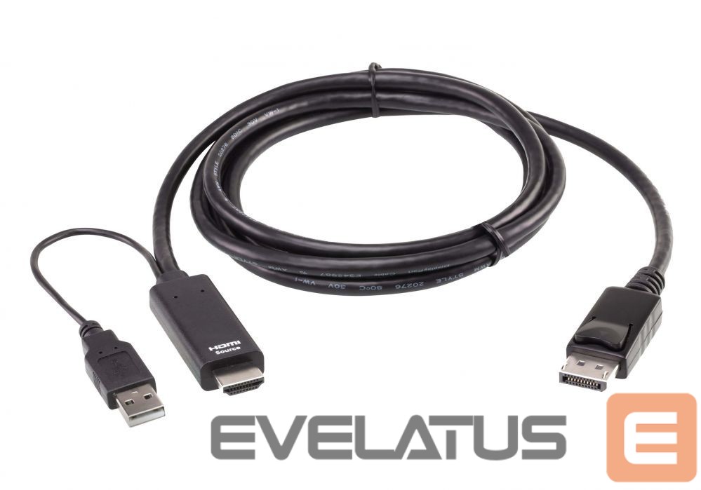 Server – muud tarvikud Aten 2L-7D02HDP True 4K 1.8M HDMI to DisplayPort Cable