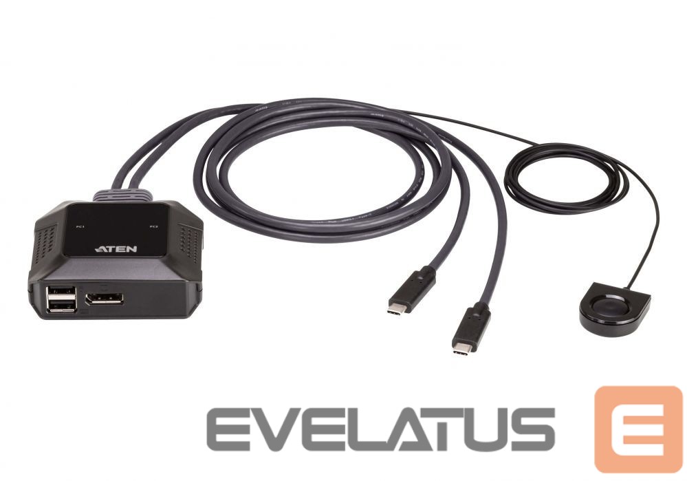 Server – muud tarvikud Aten US3312 2-Port USB-C 4K DisplayPort KVM Switch with Remote Port Selector