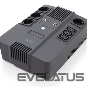 Serverid Digitus  All-in-One UPS, 600VA/360W, LED 12V/7Ah x1, 4x CEE 7/7,3x IEC C13, USB, RJ45 
