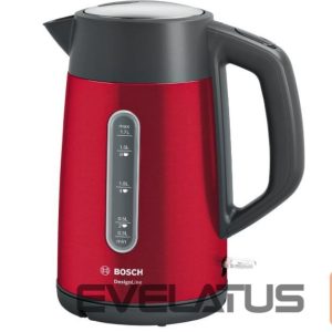 Veekeetja Bosch  Kettle DesignLine TWK4P434 Electric, 2400 W, 1.7 L, Stainless steel, 360° rotational base, Red/Black 