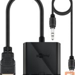 Üleminek Goobay  HDMI/VGA adapter, nickel plated 68793 Black 