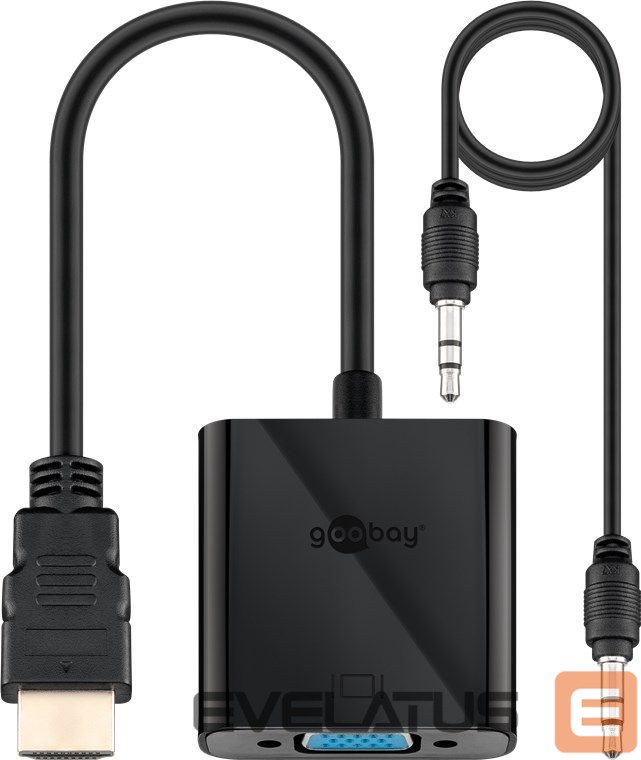 Üleminek Goobay HDMI/VGA adapter, nickel plated 68793 Black
