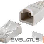 Üleminek Goobay  68746  RJ45 plug, CAT 5e STP shielded with strain-relief boot, grey 