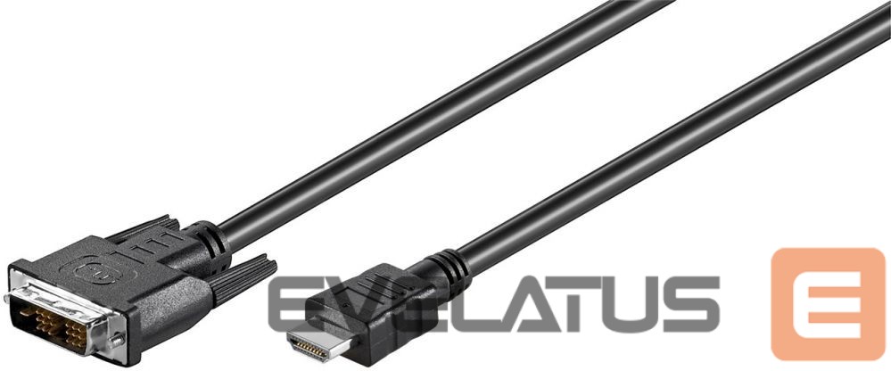 Monitori tarvik Goobay DVI-D/HDMI cable, nickel plated 50580 Black, 2 m