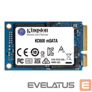 Kõvaketas SSD Kingston  KC600 1000 GB, SSD interface mSATA, Write speed 520 MB/s, Read speed 550 MB/s 