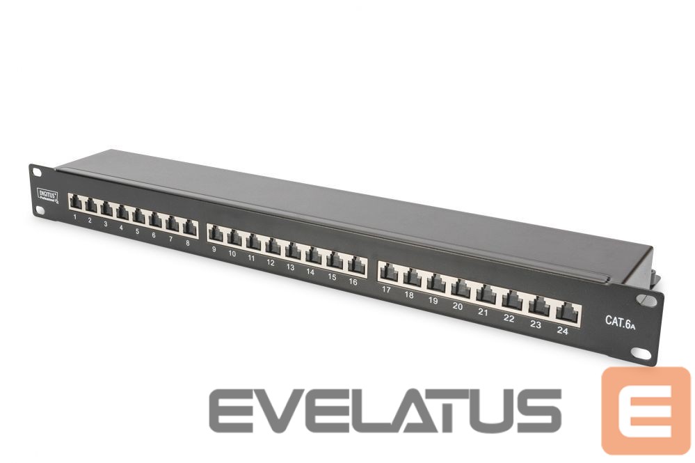 Üleminek Digitus CAT 6A Patch Panel, RJ45, 8P8C, RJ45 shielding (Tinned bronze)