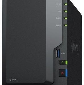 Mälupulk Synology  DS223 Up to 2 HDD/SSD Hot-Swap, RTD1619B, Processor frequency 1.7 GHz, 2 GB, DDR4, RAID  Basic, JBOD, RAID 0, RAID 1, 1x1GbE/3xUSB 3.2Gen1, 1x Fans 92 mm x 92 mm 