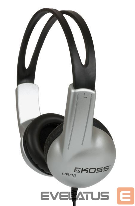 Juhtmevabad kõrvaklapid Koss Headphones UR10 Wired, On-Ear, 3.5 mm, Silver/Black