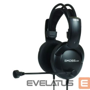 Juhtmevabad kõrvaklapid Koss  Headphones SB40 Wired, On-Ear, Microphone, 3.5 mm, Black 