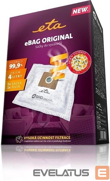 Tolmuimeja tarvik ETA Vacuum cleaner bags Original 960068000 Accessory Set, 5 + microfilter 155x145 mm pc(s), Suitable for all , Gallet bagged vacuum cleaners and others (the list attached)